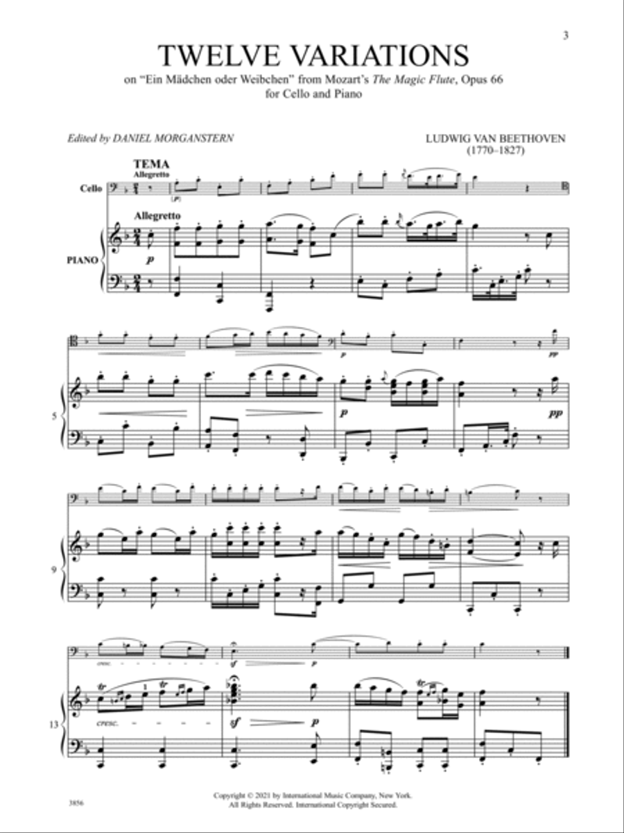 12 Variations On Ein Madchen Oder Weibchen From Mozart'S The Magic Flute, Op. 66 Piano Accompaniment scores gallery preview page 2