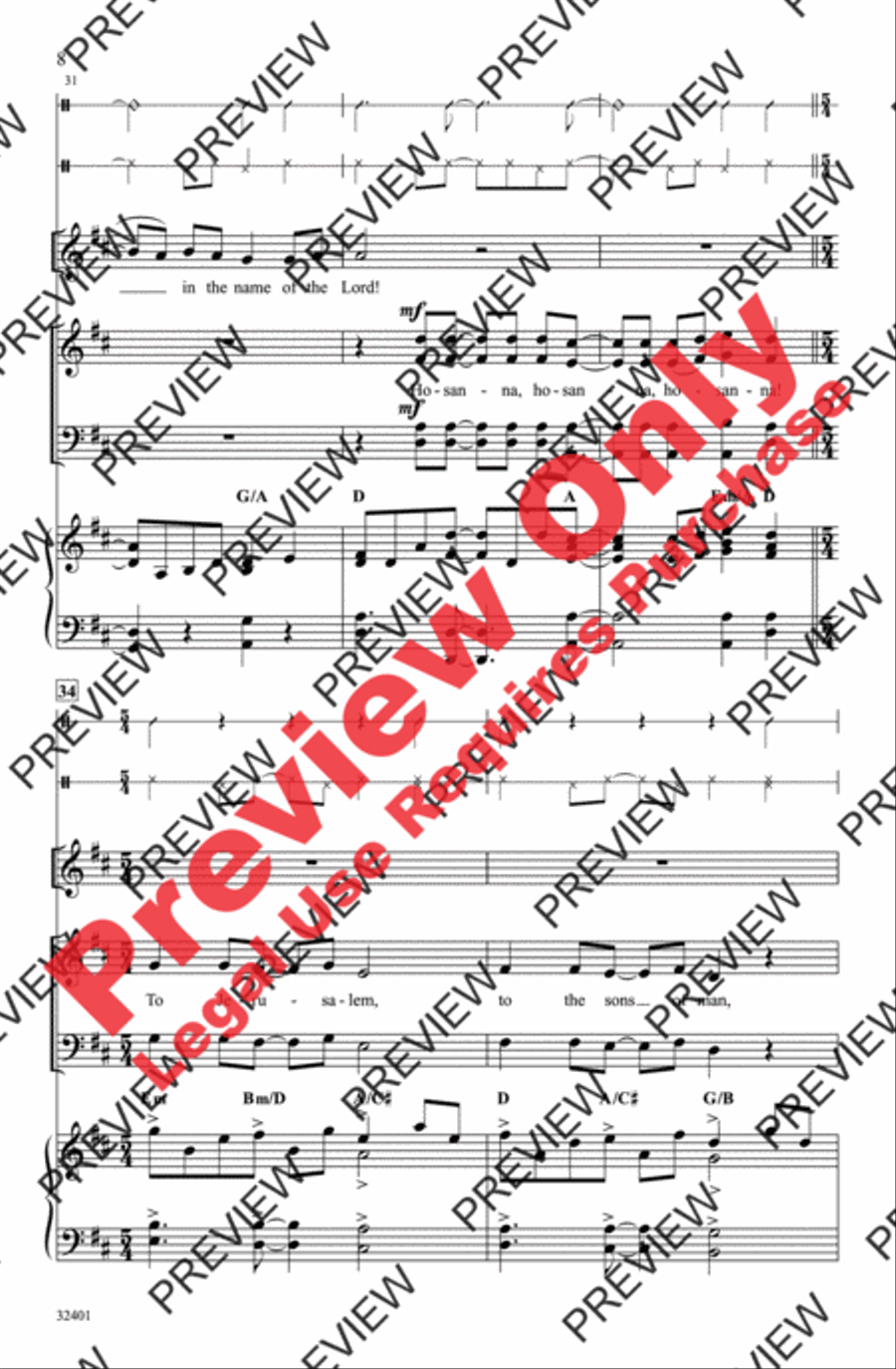 Hosanna! Hosanna! 4-Part scores gallery preview page 8