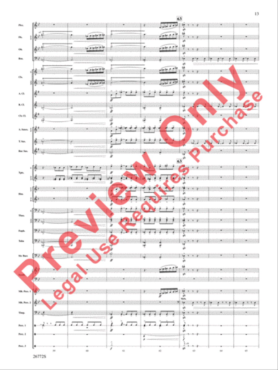 March: The Lion's Gate (Movement 1 from Sea to Sky) Concert Band scores gallery preview page 14