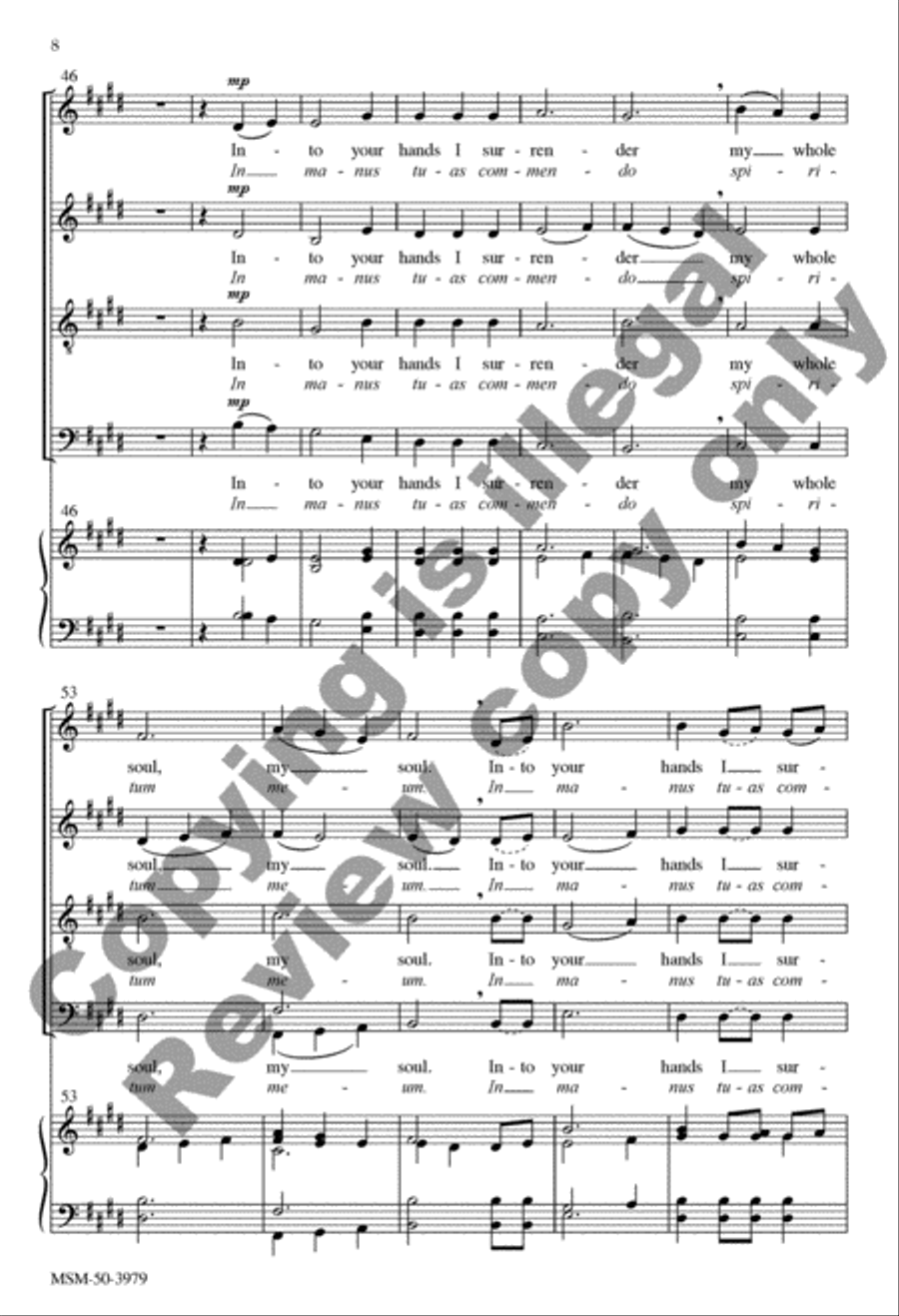 Into Your Hands I Surrender My Soul: In manus tuas 4-Part scores gallery preview page 15