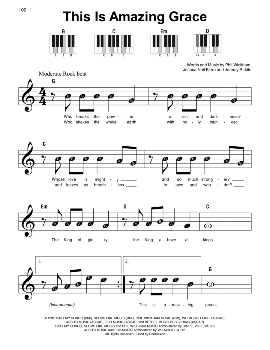 This Is Amazing Grace Easy Piano scores gallery preview page 1