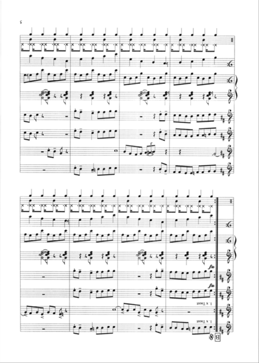 Shuffle Train for 4 Trumpets and Band Brass Ensemble scores gallery preview page 3