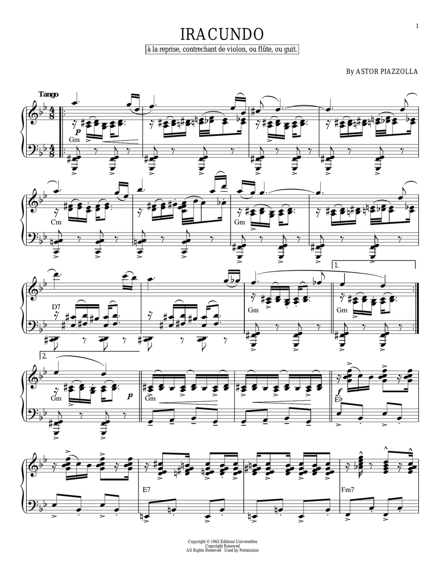 Iracundo Piano Solo scores gallery preview page 1