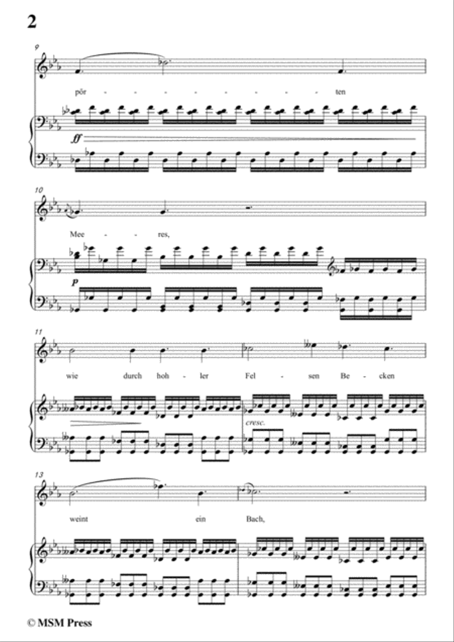 Schubert-Gruppe aus dem Tartarus,Op.24 No.1,in E flat Major,for Voice&Piano Voice scores gallery preview page 4