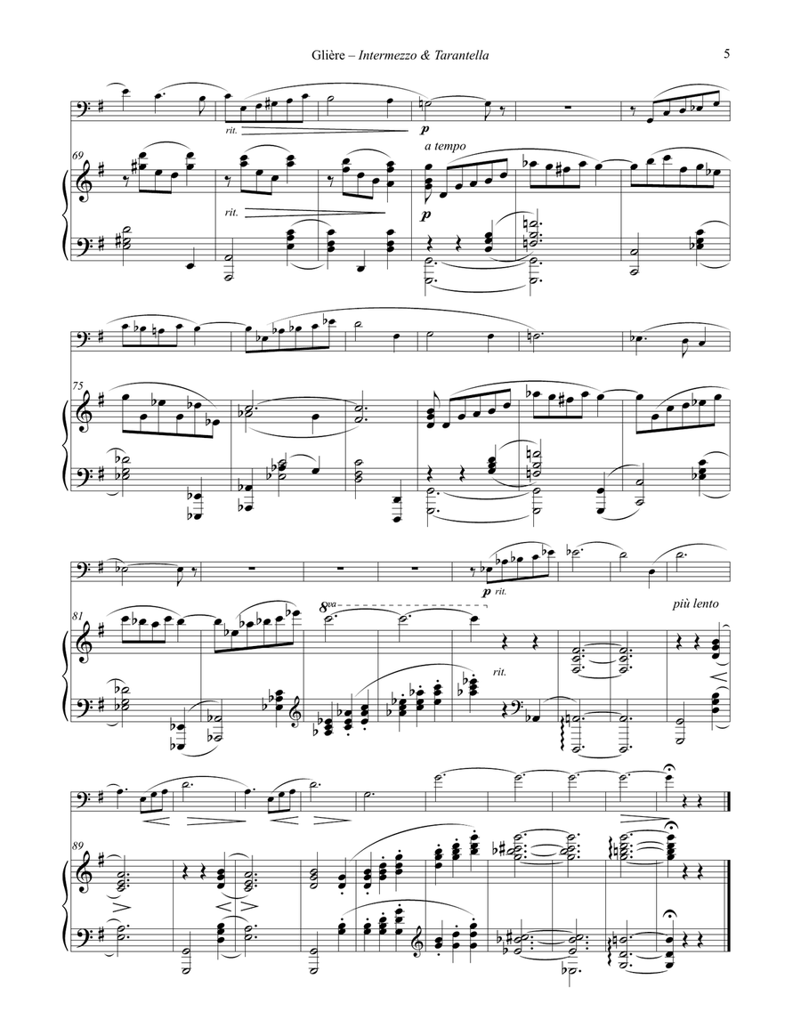 Intermezzo and Tarantella for Euphonium & Piano Euphonium scores gallery preview page 5
