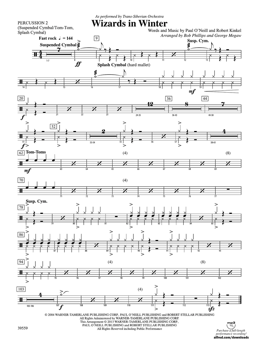 Wizards in Winter: 2nd Percussion