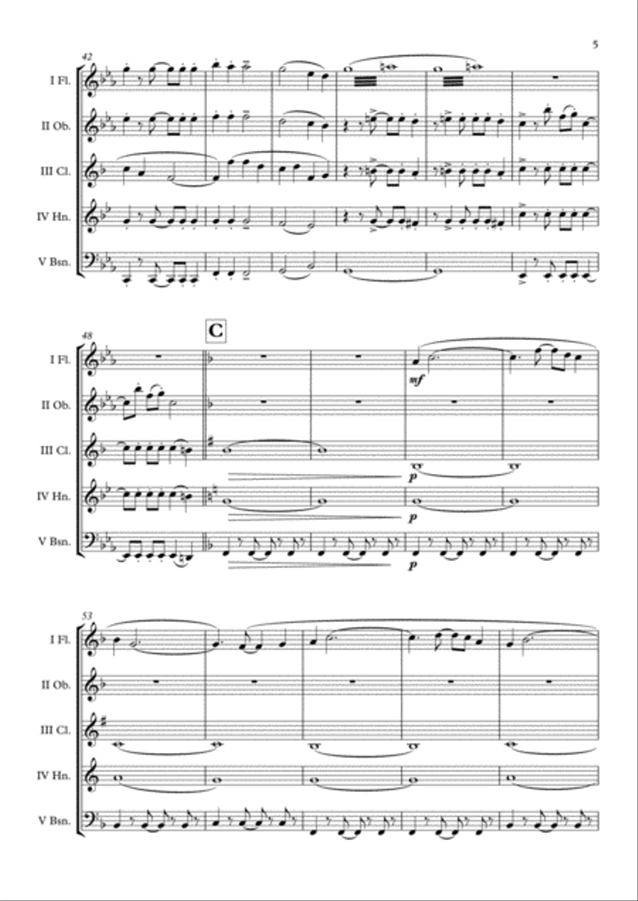 The Magnificent Seven Woodwind Quintet scores gallery preview page 6
