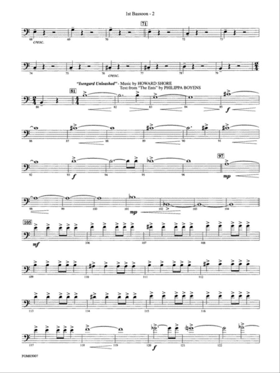 The Lord of the Rings: The Two Towers, Symphonic Suite from: Bassoon Full Orchestra scores gallery preview page 2