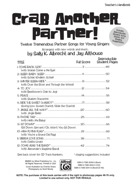 Grab Another Partner! (Twelve Tremendous Partner Songs for Young Singers) image number null