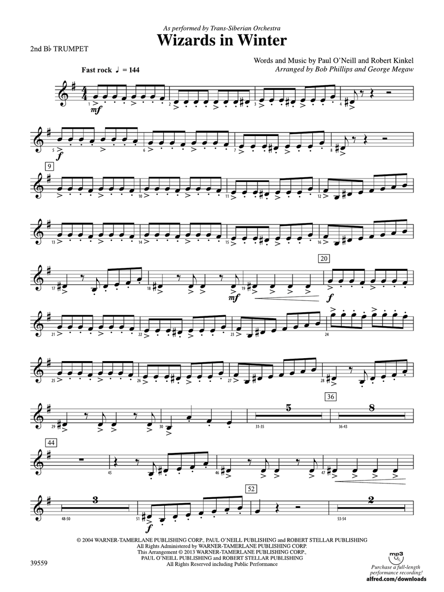 Wizards in Winter: 2nd B-flat Trumpet