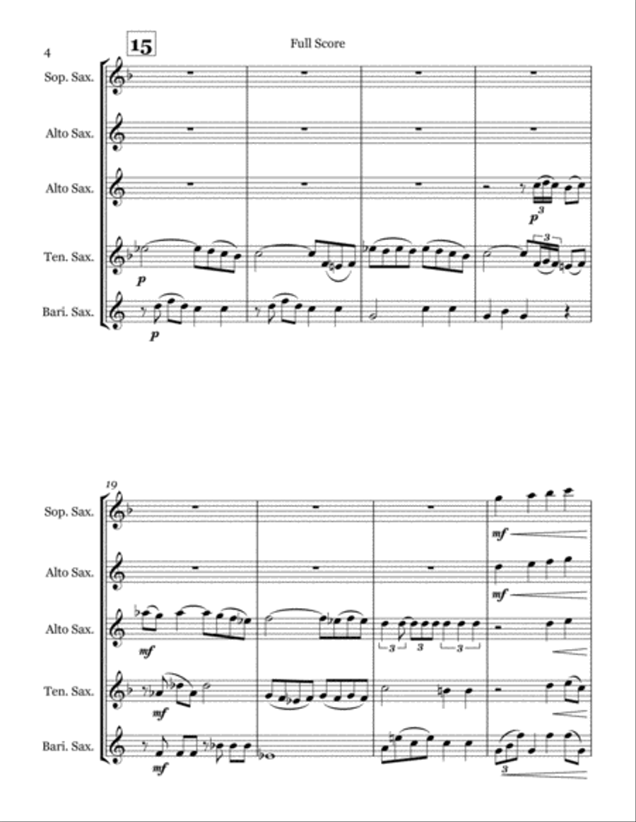 The Christmas Song (Chestnuts Roasting On An Open Fire) Saxophone Quartet scores gallery preview page 4