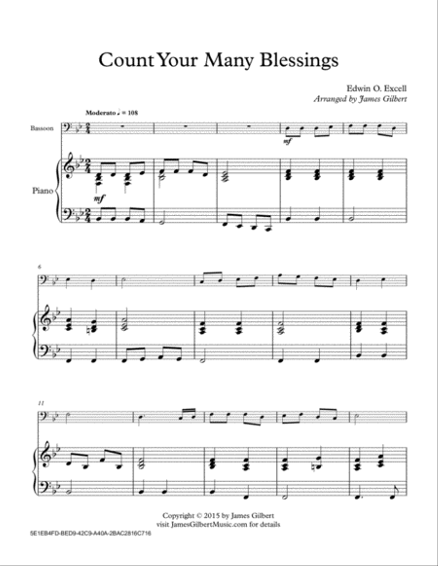 Count Your Many Blessings Bassoon scores gallery preview page 1