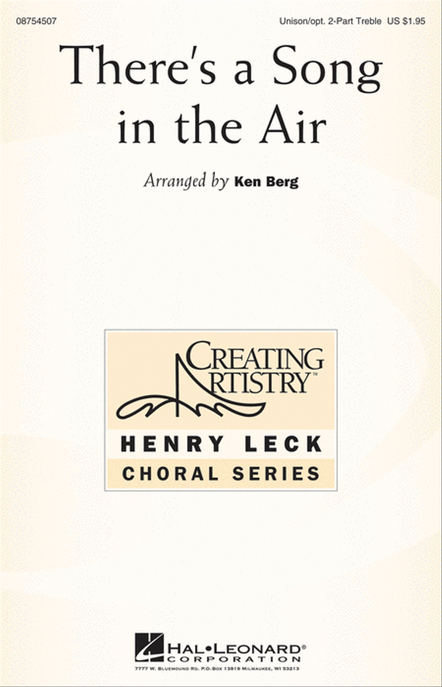 There's a Song in the Air Unison Choir scores gallery preview page 1