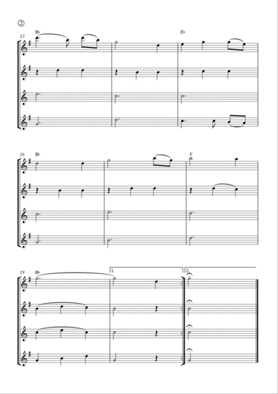 Amazing Grace Saxophone Quartet scores gallery preview page 2