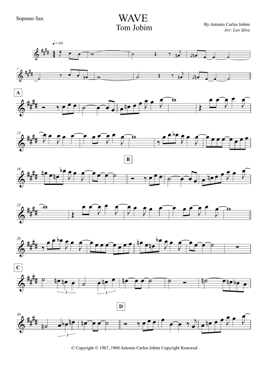 Wave Soprano Saxophone scores gallery preview page 1