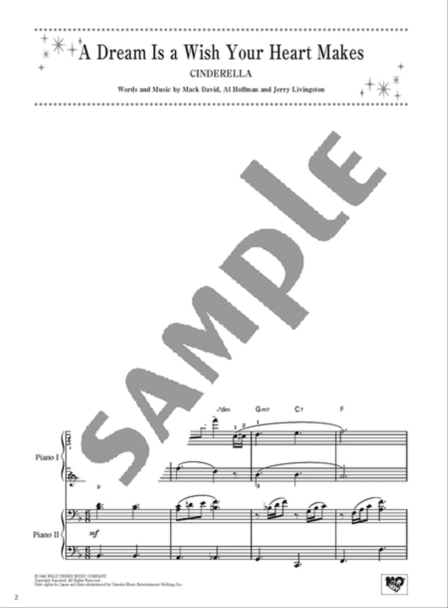 Disney Song Selections for 2 Pianists/English Version Piano Solo scores gallery preview page 3