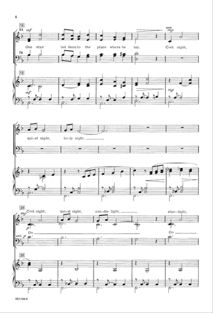 Cool Night, Quiet Night 4-Part scores gallery preview page 4