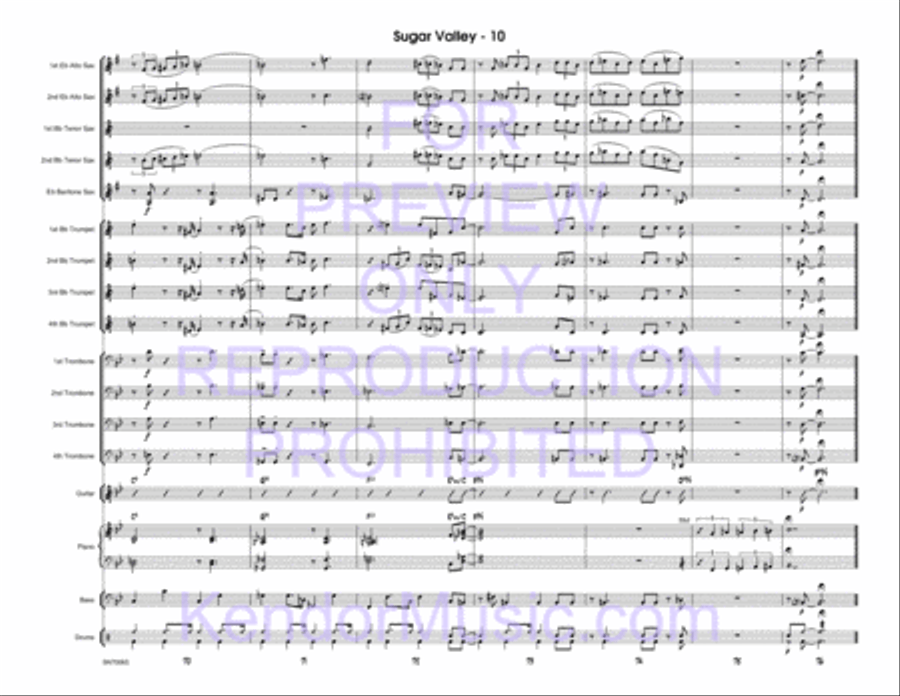 Sugar Valley (Full Score) Jazz Ensemble scores gallery preview page 11