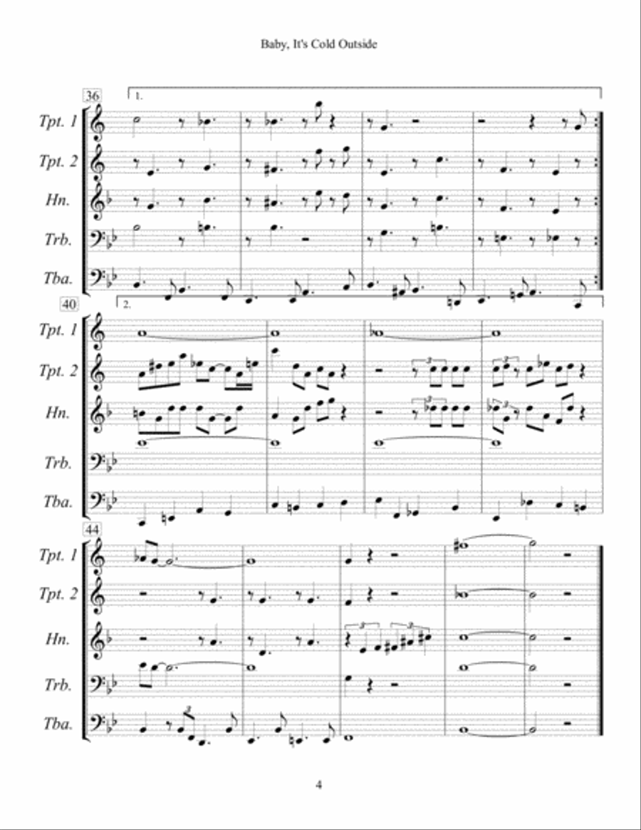 Baby, It's Cold Outside Baby, It's Cold Outside Brass Ensemble scores gallery preview page 4