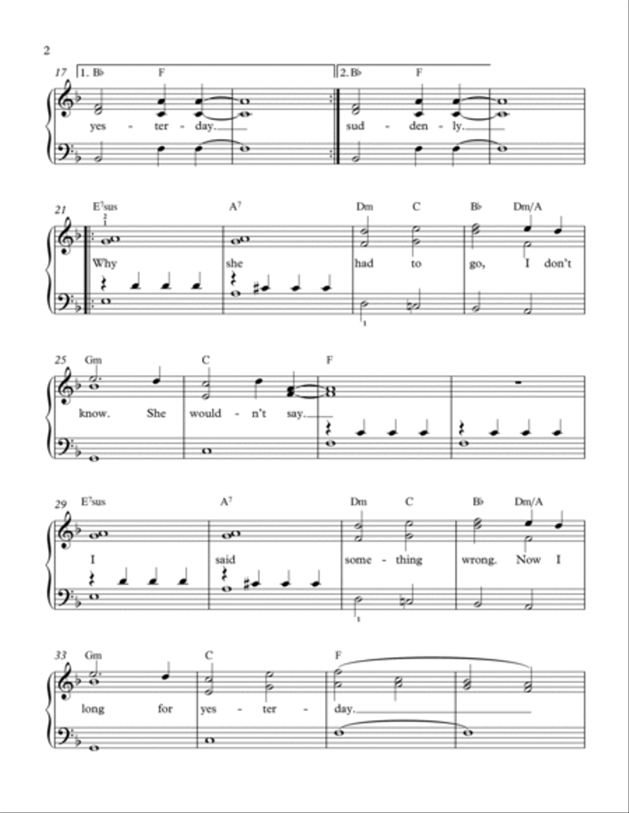 Yesterday Yesterday Voice scores gallery preview page 2