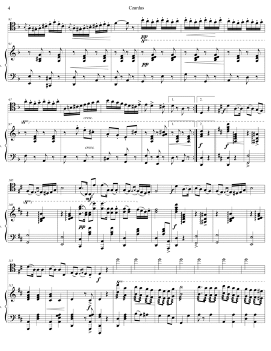Vittorio Monti - Czardas for Trombone and Piano Piano scores gallery preview page 4