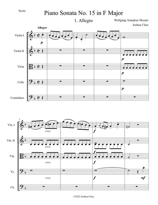 Piano Sonata No. 15 in F Major, Movement 1