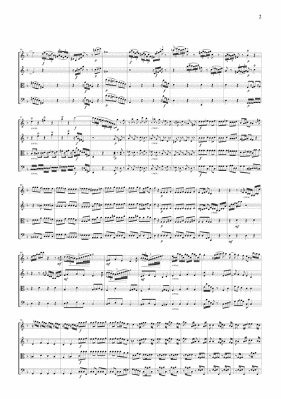 Vivaldi Autumn from the Four Seasons, all mvts., for string quartet, CV103 String Quartet scores gallery preview page 2