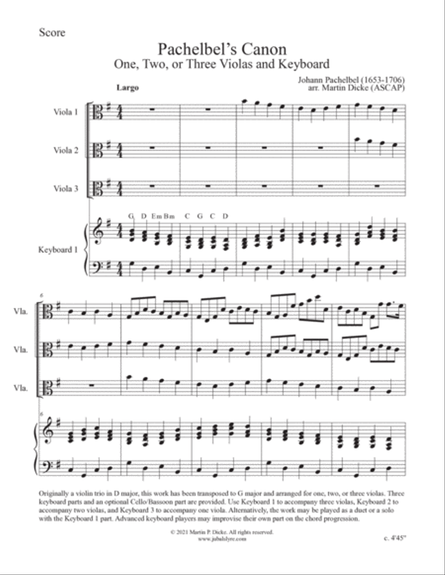 Canon (Viola and Keyboard) Bassoon scores gallery preview page 2