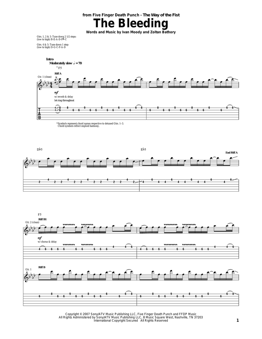 The Bleeding Acoustic Guitar scores gallery preview page 1