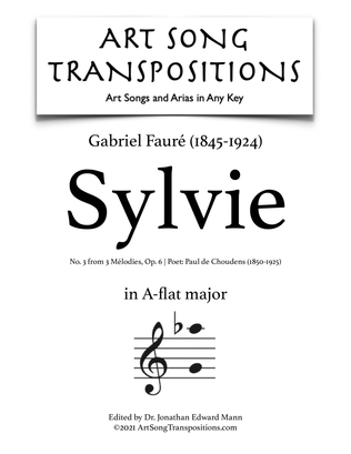 Book cover for FAURÉ: Sylvie, Op. 6 no. 3 (transposed to A-flat major)