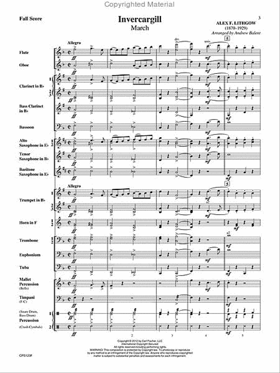 Invercargill Invercargill Concert Band scores gallery preview page 2