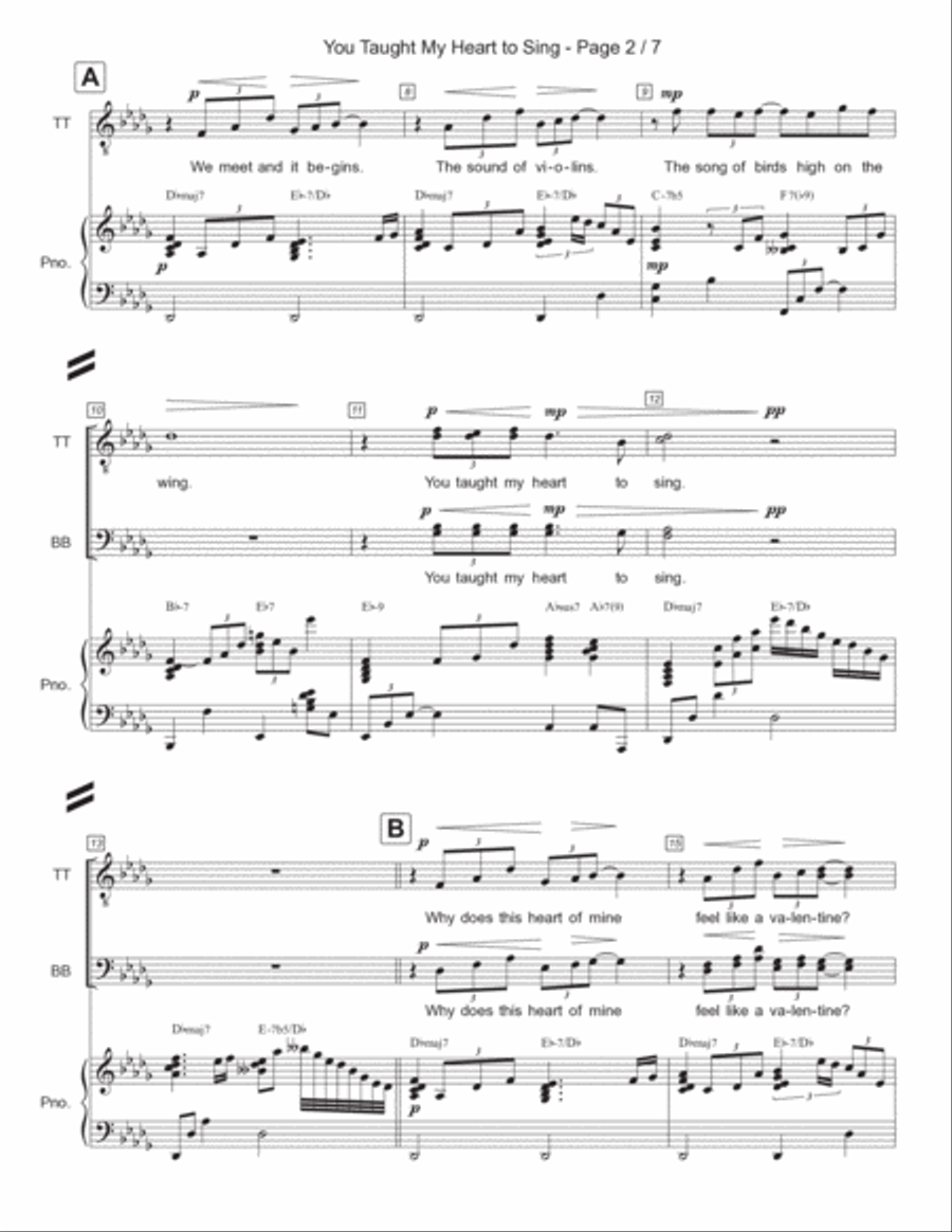 You Taught My Heart To Sing TTBB scores gallery preview page 2