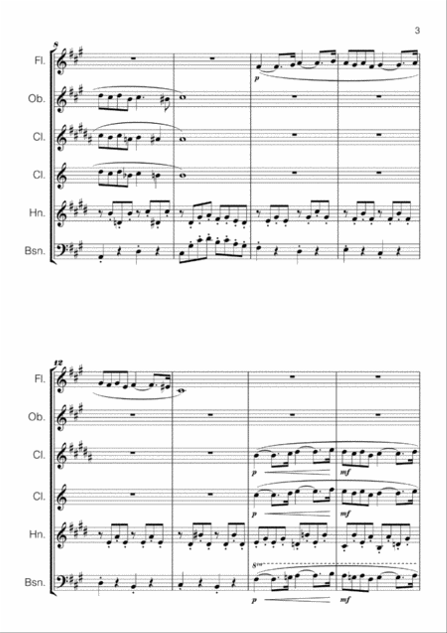 Pavane (Faure) for Wind Quintet (Original Key) Woodwind Quintet scores gallery preview page 3