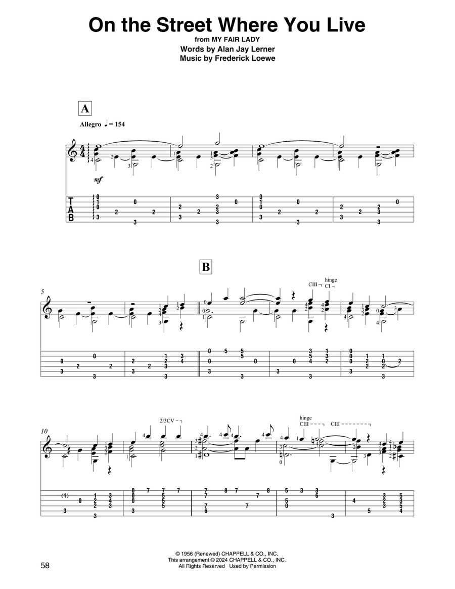 On The Street Where You Live (from My Fair Lady) (arr. David Jaggs) Electric Guitar scores gallery preview page 1