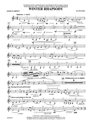 Winter Rhapsody: 3rd B-flat Clarinet