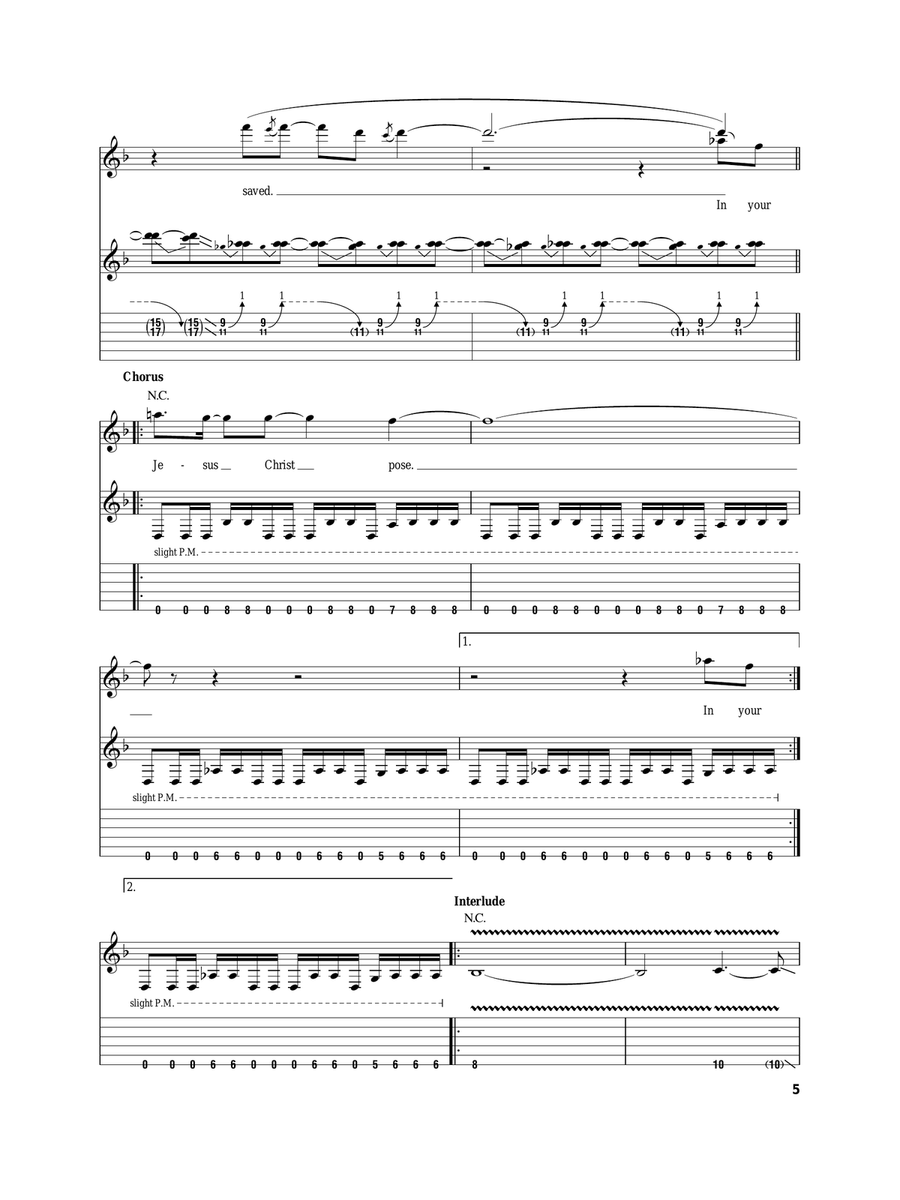 Jesus Christ Pose Acoustic Guitar scores gallery preview page 5