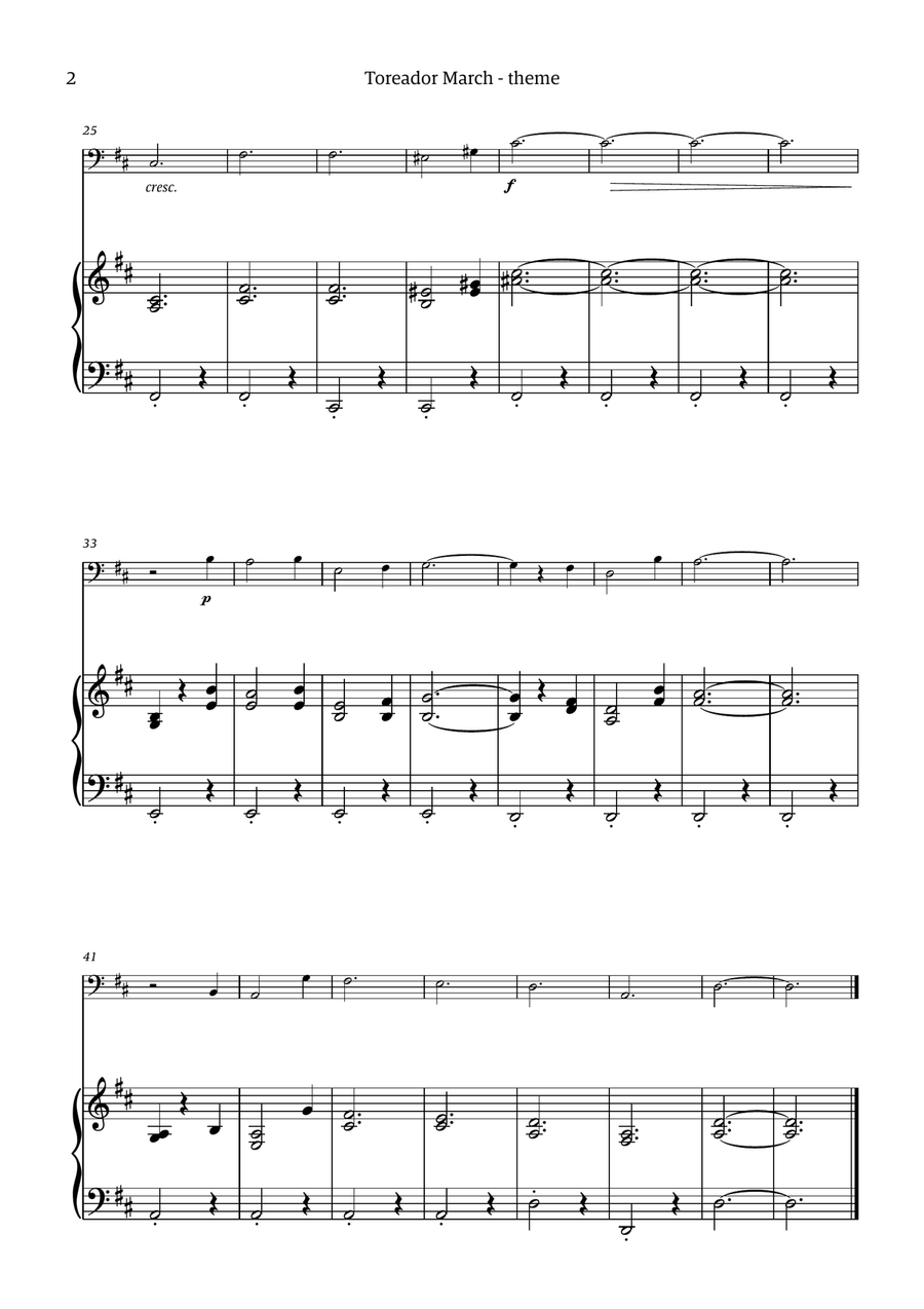 Toreador March (from the opera Carmen) - easy version Chamber Music scores gallery preview page 2