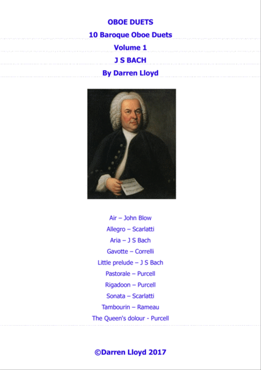 Oboe Duets - 10 Baroque duets for Oboe - Volume 1 Woodwind Duet scores gallery preview page 1