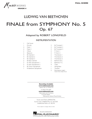 Book cover for Finale from Symphony No. 5 (arr. Robert Longfield) - Conductor Score (Full Score)