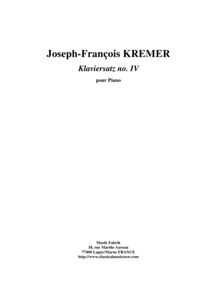 Joseph-François Kremer: Klaviersatz no. 4