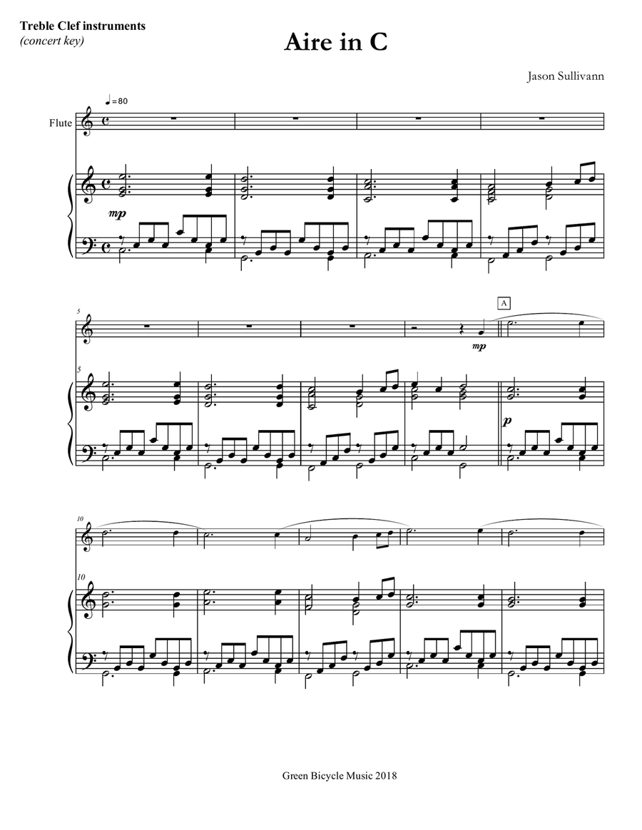 3 Aires for Flute and Piano Flute Solo scores gallery preview page 1