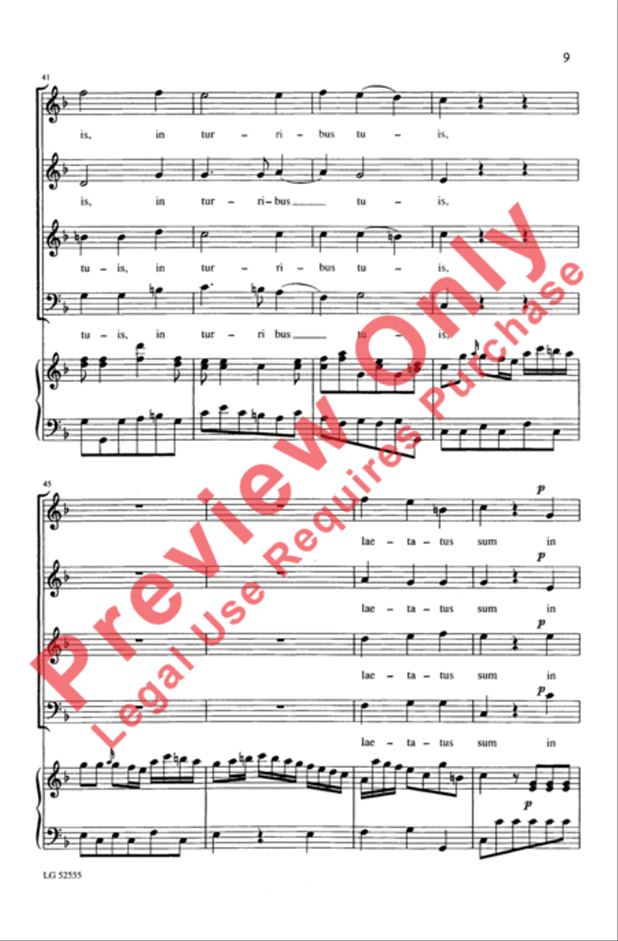 Laetatus Sum 4-Part scores gallery preview page 9