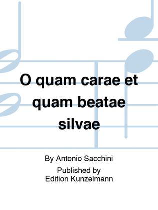 Book cover for O quam carae et quam beatae silvae