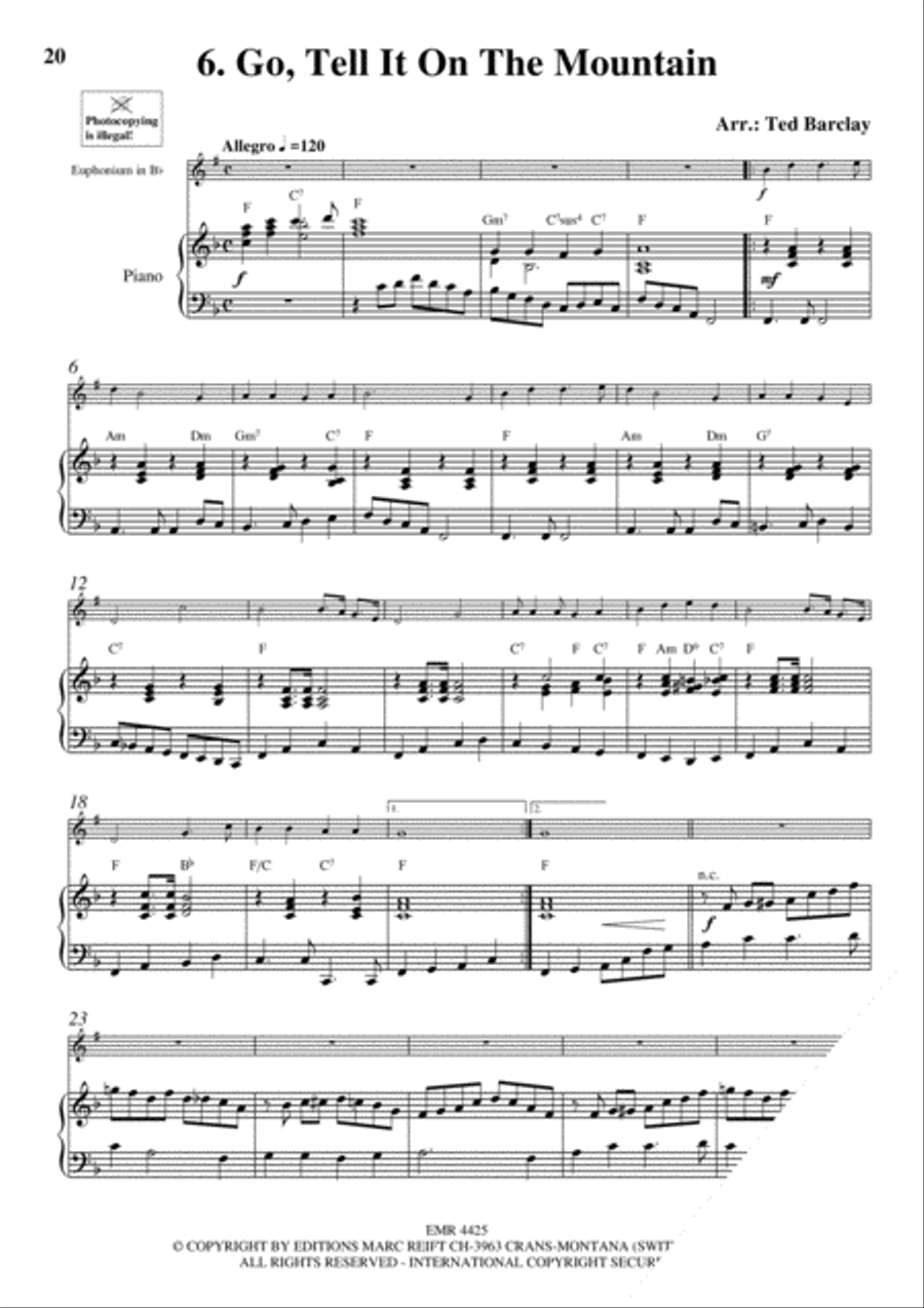 10 Easy Christmas Solos Euphonium scores gallery preview page 8