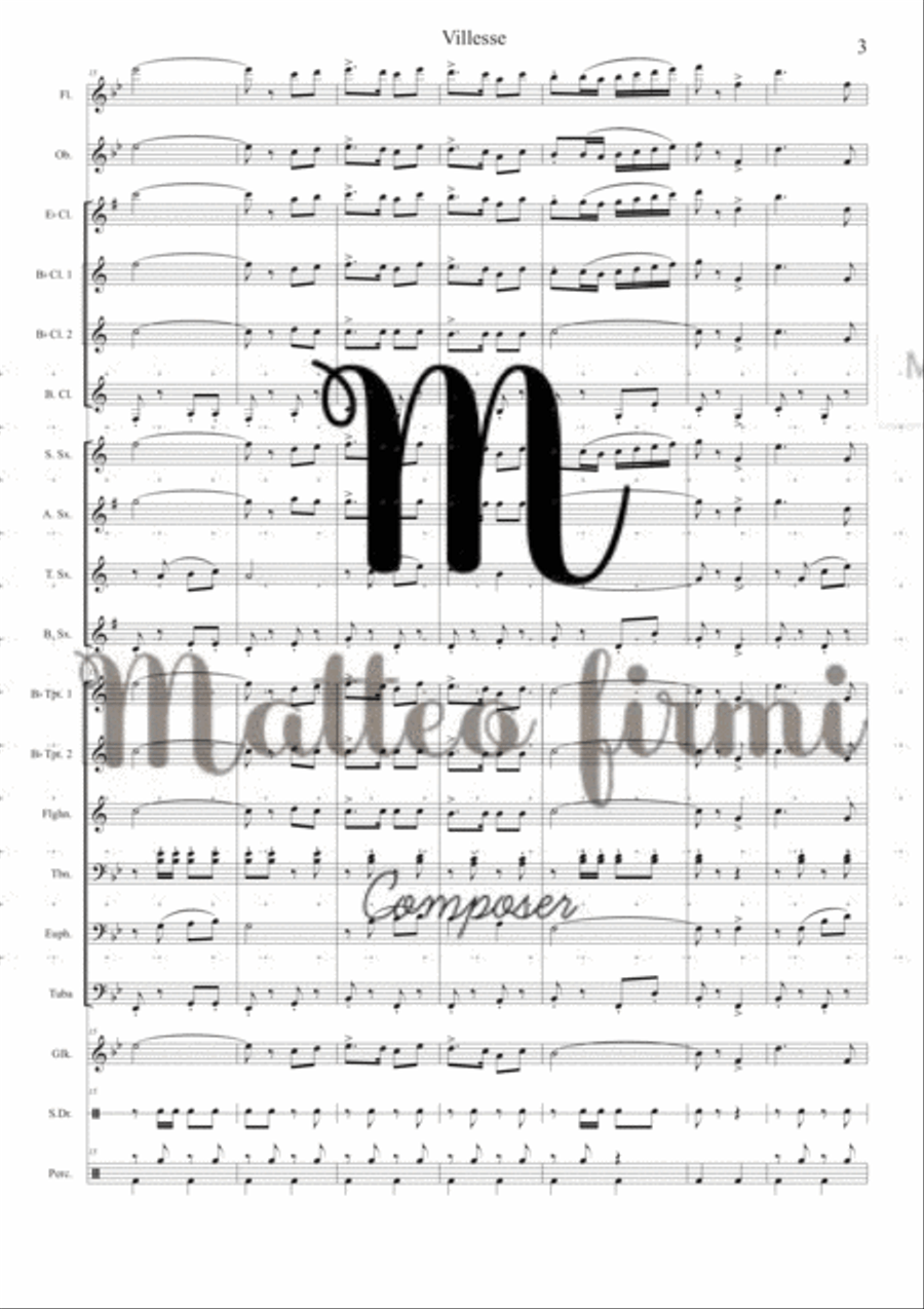 Villesse - concert march Concert Band scores gallery preview page 5