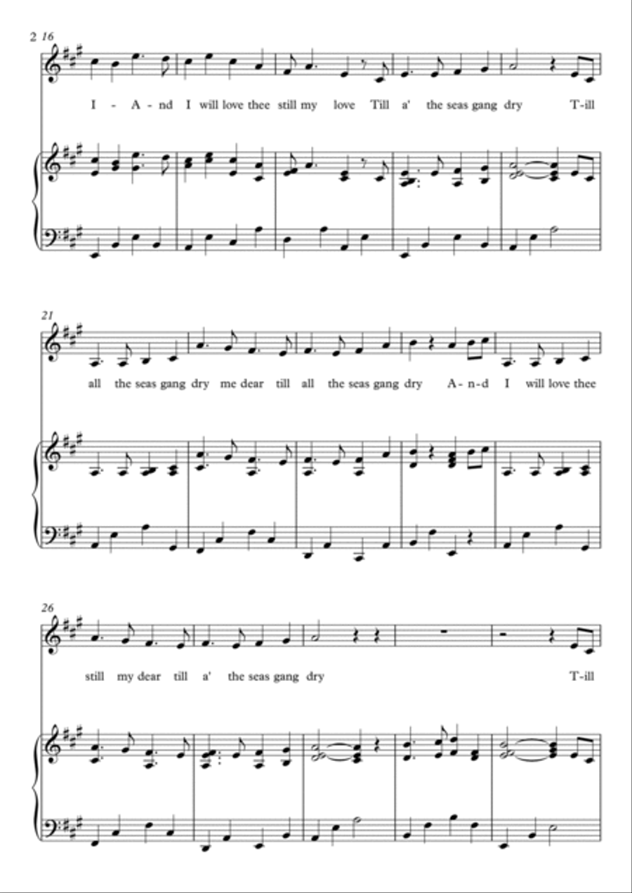 Robert Burns - O My Love Is Like a Red Red Rose Vocal Duet scores gallery preview page 2