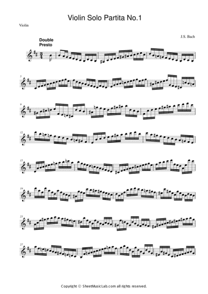 J. S. Bach : Violin Solo Partita No.1