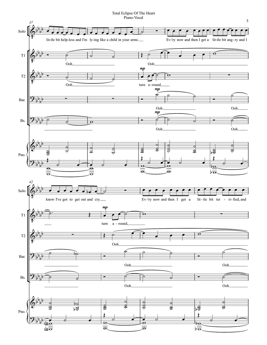 Total Eclipse Of The Heart TTBB scores gallery preview page 5