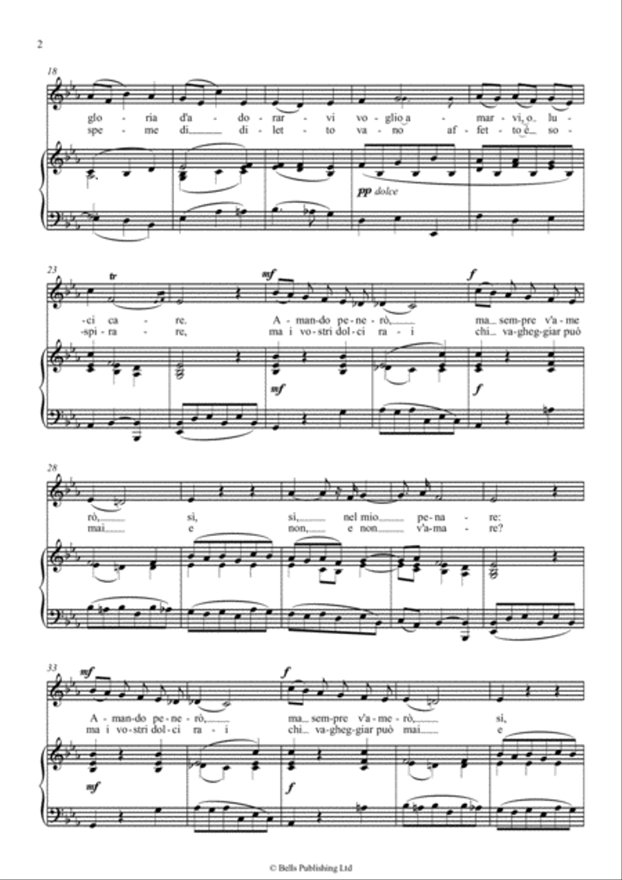Per la gloria d'adorarvi (E-flat Major) Voice Solo scores gallery preview page 2