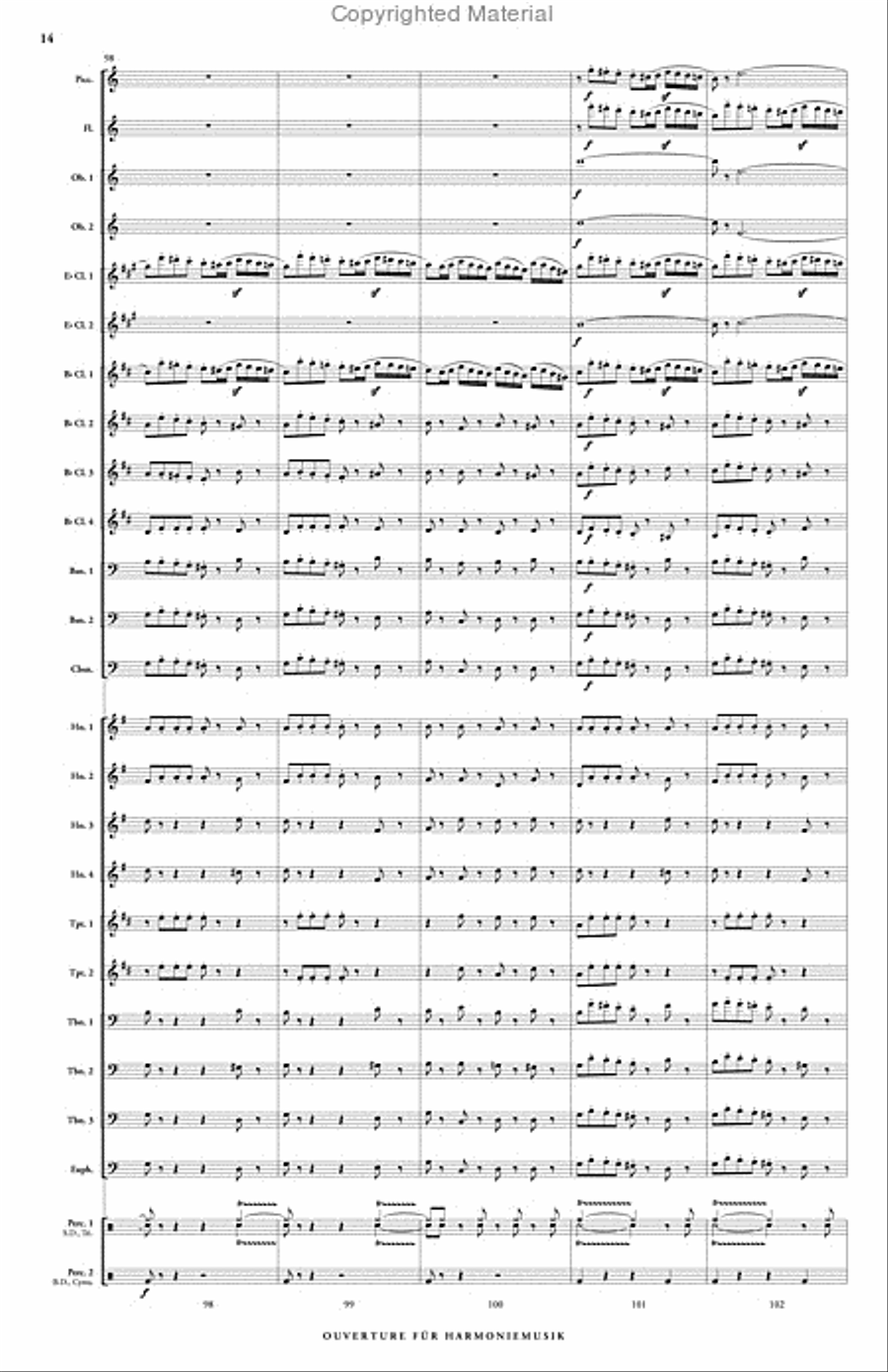Ouverture fur Harmoniemusik (score & parts) B-Flat Clarinet scores gallery preview page 15